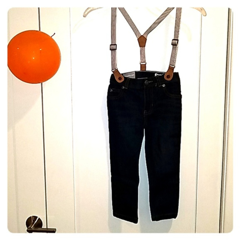NWT Adorable Carter's boys jeans with suspenders